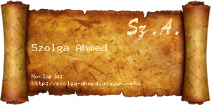 Szolga Ahmed névjegykártya
